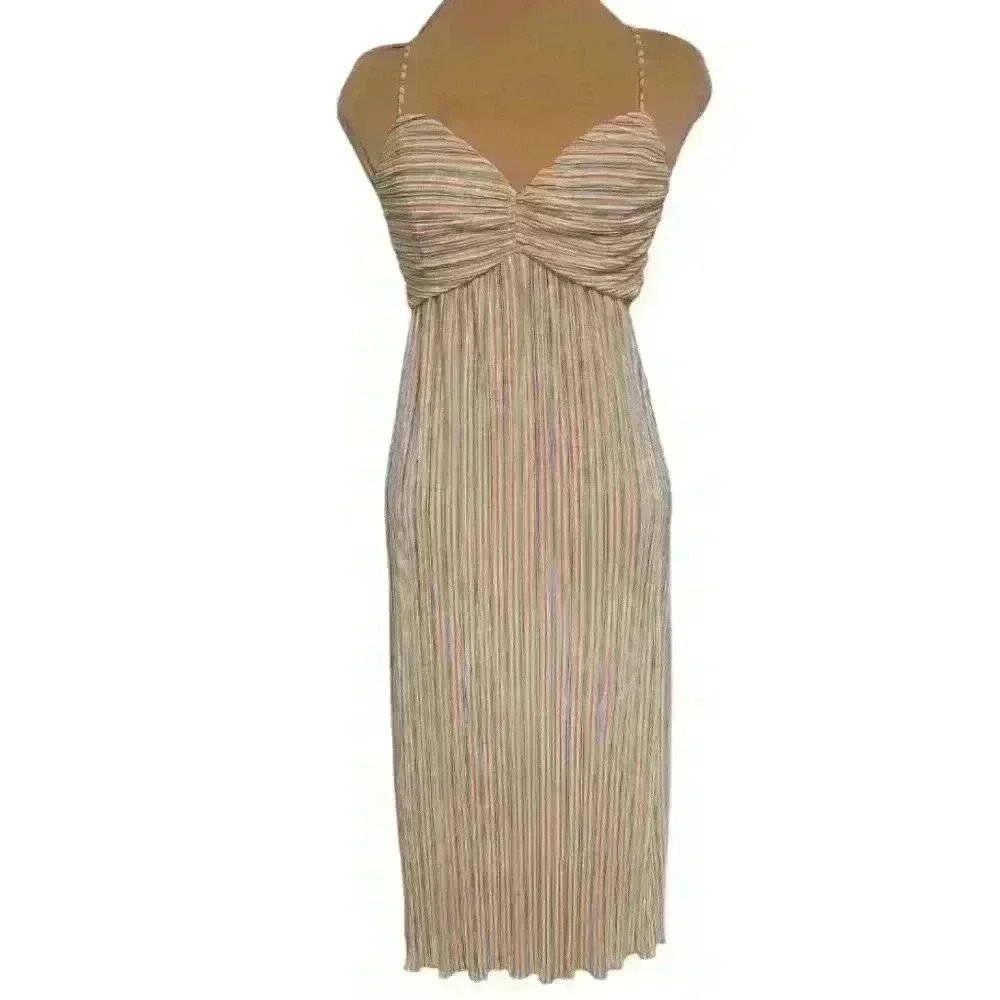 Juniper Blu Striped Maxi Dress Spaghetti Straps